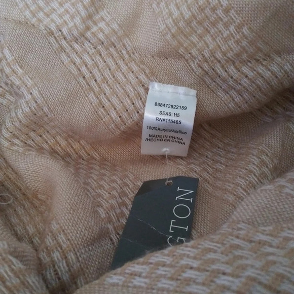 Womans gauzy stripe poncho jacket ligh orange and white - Picture 8 of 16